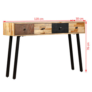 console Teck massif de récupération dimensions: 120 x 30 x 76 cm