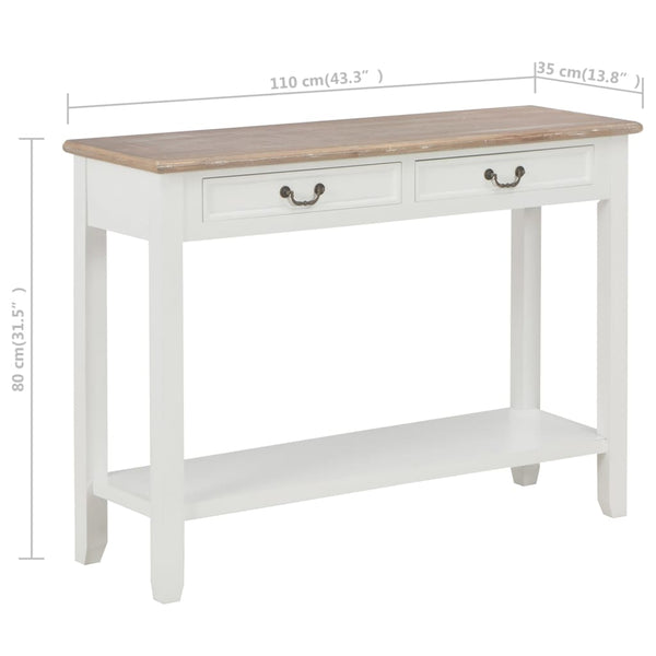 console Blanc 110x35x80 cm Bois vidaXL