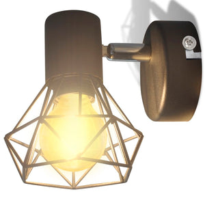 Applique murale 2 pcs style industriel noir avec ampoule LED - Lampe murales