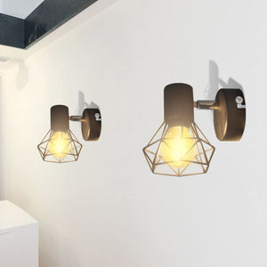 Applique murale 2 pcs style industriel noir avec ampoule LED - Lampe murales