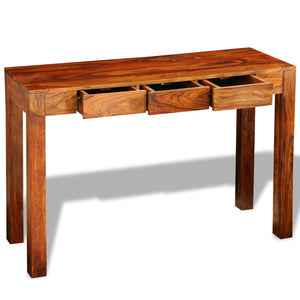 console avec 3 tiroirs 80 cm Bois massif 