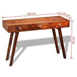 Console avec 3 tiroirs dimensions