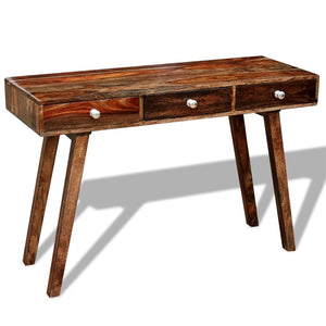 Console avec 3 tiroirs 76 cm Bois massif