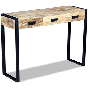 console avec 3 tiroirs bois de manguier 110x35x78 cm