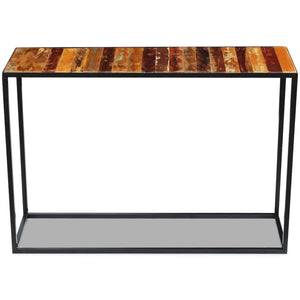 console Bois de récupération massif 110x35x76 cm 
