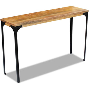 console Bois de manguier avec 4 pieds en métal