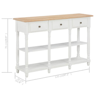 console Blanc 120x30x76 cm MDF vidaXL