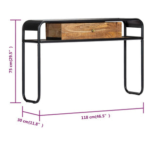 console 118 x 30 x 75 cm Bois de manguier massif vidaXL