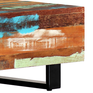 Table basse Bois de récupération et pied en acier