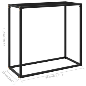 console Noir 80x35x75 cm Verre trempé vidaXL