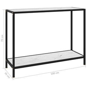 console Blanc 100x35x75 cm Verre trempé vidaXL