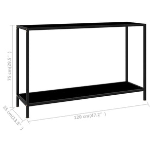 console Noir 120x35x75 cm Verre trempé vidaXL