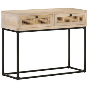 console 100x35x76 cm Bois de manguier et canne naturelle vidaXL