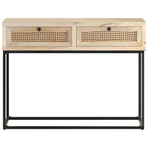 console 100x35x76 cm Bois de manguier et canne naturelle vidaXL