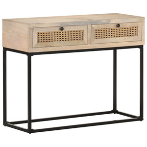 console 100x35x76 cm Bois de manguier et canne naturelle vidaXL
