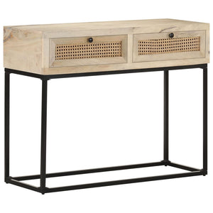 console 100x35x76 cm Bois de manguier et canne naturelle vidaXL