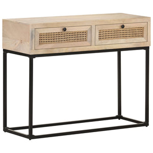 console 100x35x76 cm Bois de manguier et canne naturelle vidaXL