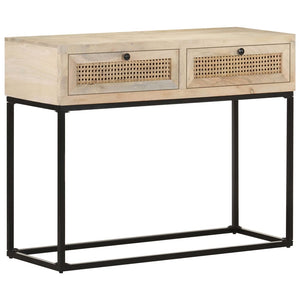 console 100x35x76 cm Bois de manguier et canne naturelle vidaXL