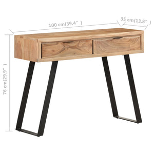 console 100x35x76 cm Bois d'acacia avec bord naturel vidaXL