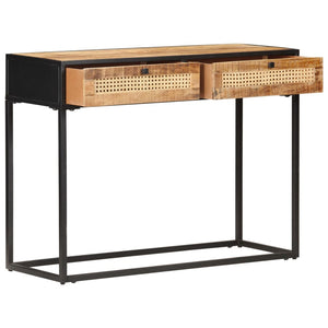 console 100x35x75 cm Bois de manguier et canne naturelle vidaXL