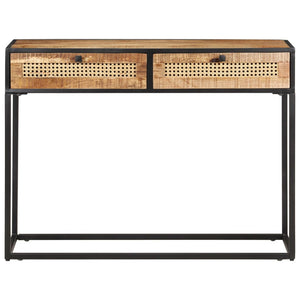 console 100x35x75 cm Bois de manguier et canne naturelle vidaXL