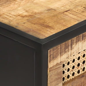 console 100x35x75 cm Bois de manguier et canne naturelle vidaXL