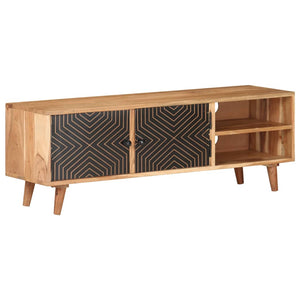Meuble Tv 115X30X39 Cm Bois D'acacia Massif