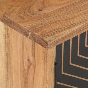 Meuble Tv 115X30X39 Cm Bois D'acacia Massif