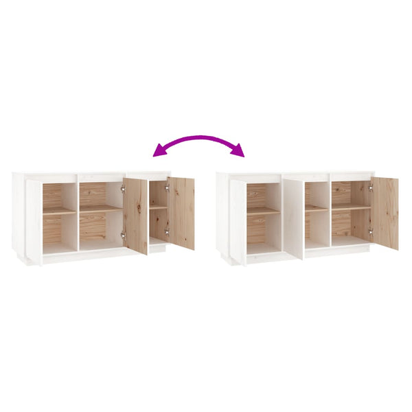 Buffet Pin Massif Blanc 111 cm — Épuré, Solide, Lumineux