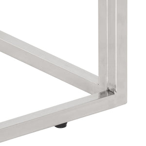 console argenté acier inoxydable/bois massif récupération vidaXL