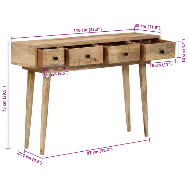 console 110x30x75 cm bois de manguier massif vidaXL