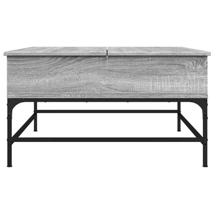 Table basse sonoma gris 80x80x45 cm bois d'ingénierie et métal