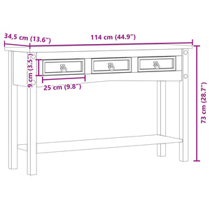 console Corona 114x34,5x73 cm bois de pin massif vidaXL