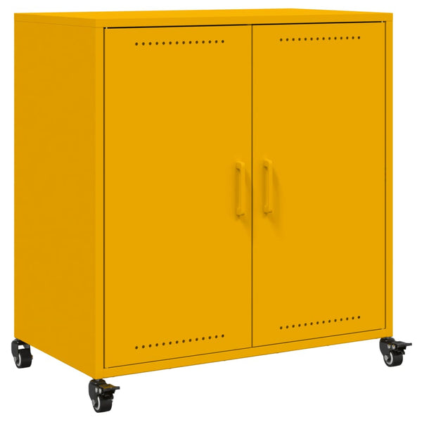 Buffet jaune moutarde 68,5x39x72 cm acier