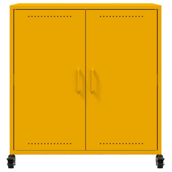 Buffet jaune moutarde 68,5x39x72 cm acier