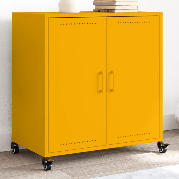 Buffet jaune moutarde 68,5x39x72 cm acier