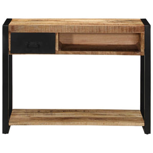 Table Console 100X35X75 Cm Bois De Manguier Massif Brut