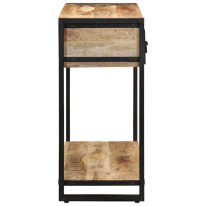Table Console 100X35X75 Cm Bois De Manguier Massif Brut