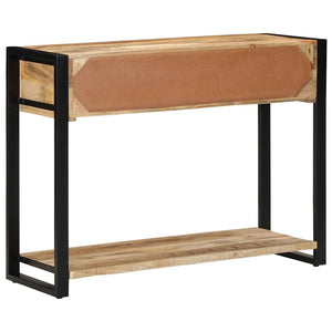 Table Console 100X35X75 Cm Bois De Manguier Massif Brut
