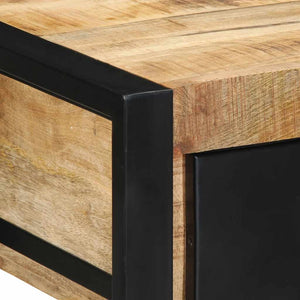Table Console 100X35X75 Cm Bois De Manguier Massif Brut