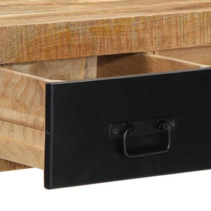Table Console 100X35X75 Cm Bois De Manguier Massif Brut