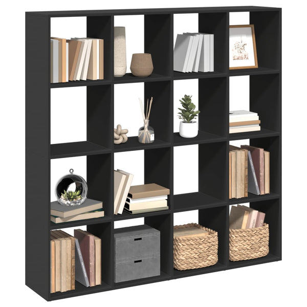 Bibliothèque 137,5X29X137,5 Cm Bois D'ingénierie Noir