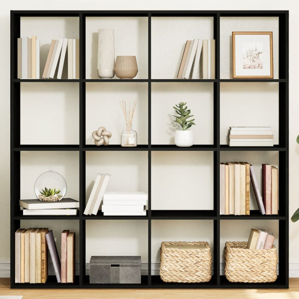 Bibliothèque 137,5X29X137,5 Cm Bois D'ingénierie Noir