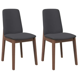 Chaises À Manger Coussins 2 Pcs Marron Bois Massif Caoutchouc