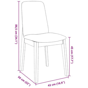 Chaises À Manger Coussins 2 Pcs Marron Bois Massif Caoutchouc
