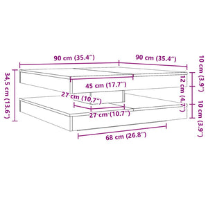 Table Basse Rotative À 360 Degrés 90X90X34,5 Cm