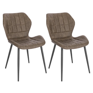 Chaises Vintage Atelier brun foncé en lot de 2