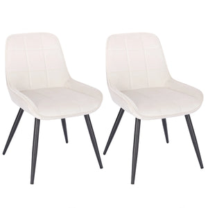 Chaises Velvet blanc crème en lot de 2