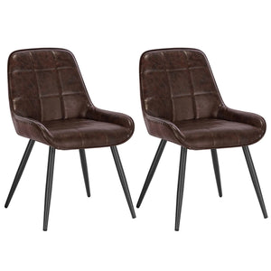 Chaises Velvet en cuir marron foncé en lot de 2