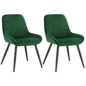 Chaises Velvet en velours vert foncé en lot de 2